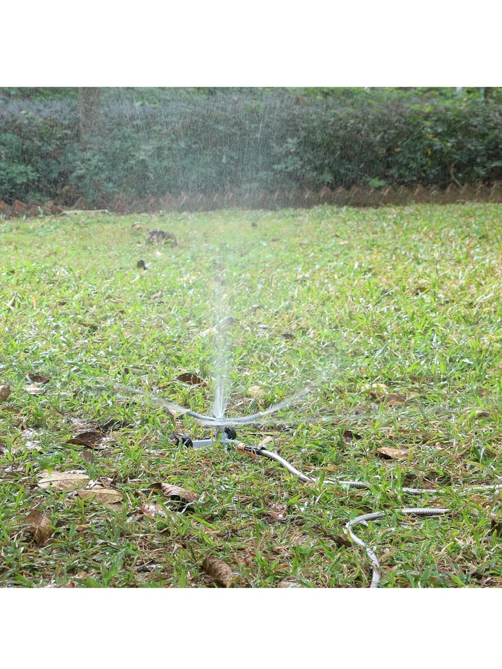Gray and Gold Oscillating Lawn Sprinkler with Wheels - Picture 9 of 12